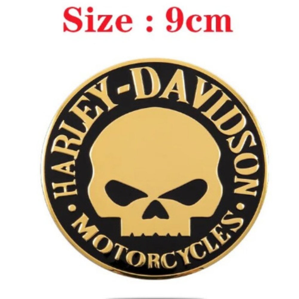 Harley Davidson Golden  Black Skull Sportster Emblem Gas Fuel Tank Decal…